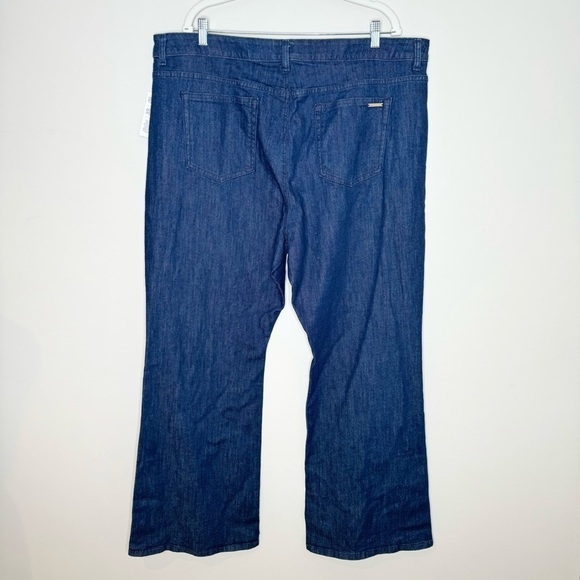 NWT MICHAEL Michael Kors Fold Over Crop Wide Gold Button Jean Size 22W - Picture 7 of 7